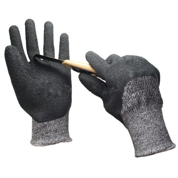 NMSAFETY coupe 5 Liner latex noir 3/4 gants de sécurité enduits